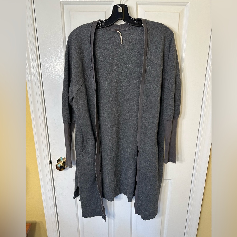 Free People Gray Cardigan Sweater